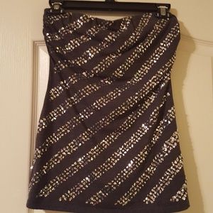Silver sequin tube top